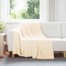Berkfield Throw Blanket Cream 200 x 150 cm Fleece
