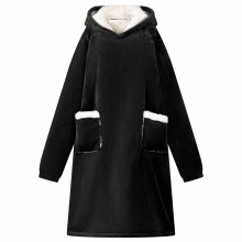 Berkfield Blanket Hoodie Black M Fleece and Flannel
