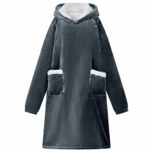 Berkfield Blanket Hoodie Navy Blue L Fleece and Flannel