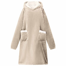 Berkfield Blanket Hoodie Beige L Fleece and Flannel