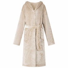 Berkfield Bathrobe Hoodie Beige XXL Flannel