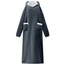 Berkfield Blanket Hoodie Navy Blue M Fleece and Flannel
