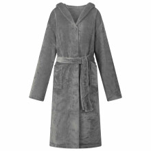 Berkfield Bathrobe Hoodie Dark Grey XXXL Flannel