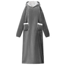 Berkfield Blanket Hoodie Dark Grey L Fleece and Flannel
