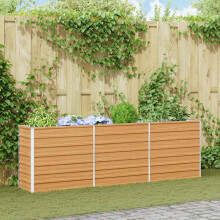 Berkfield Garden Raised Bed Light Brown 240 x 40 x 77 cm Galvanised Steel