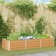 Berkfield Garden Raised Bed Light Brown 240 x 80 x 45 cm Galvanised Steel