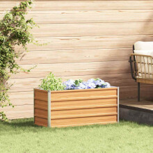 Berkfield Garden Raised Bed Light Brown 100 x 40 x 45 cm Galvanised Steel