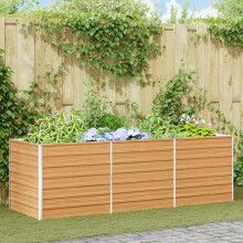 Berkfield Garden Raised Bed Light Brown 240 x 80 x 77 cm Galvanised Steel