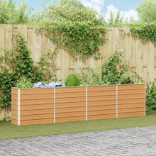 Berkfield Garden Raised Bed Light Brown 320 x 40 x 77 cm Galvanised Steel