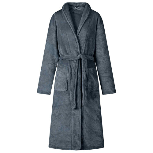 Berkfield Bathrobe without Hood Navy Blue M Flannel