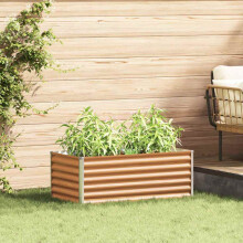 Berkfield Garden Raised Bed Light Brown 98 x 50 x 36 cm Galvanised Steel