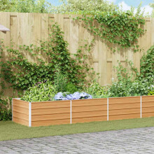 Berkfield Garden Raised Bed Light Brown 480 x 80 x 45 cm Galvanised Steel