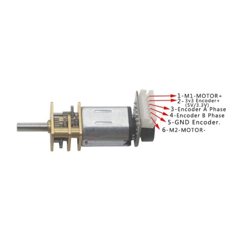 6V N20 DC Geared Motor with Encoder,  Torque Mini Metal Gearbox for Robotics and DIY Projects 1