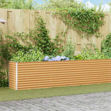 Berkfield Garden Raised Bed Light Brown 582 x 50 x 68 cm Galvanised Steel