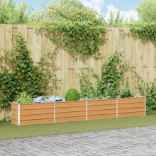Berkfield Garden Raised Bed Light Brown 320 x 40 x 45 cm Galvanised Steel