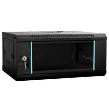 Berkfield Network Cabinet with Storage Black 60 x 35 x 28 cm Steel