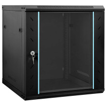 Berkfield Network Cabinet with Storage Black 60 x 45 x 65 cm Steel