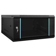 Berkfield Network Cabinet with Storage Black 60 x 60 x 35 cm Steel