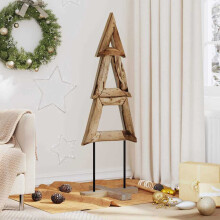 Berkfield Christmas Tree with Stand Brown 120 cm Solid teak wood