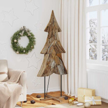 Berkfield Christmas Tree with Stand Brown 181.5 cm Solid teak wood