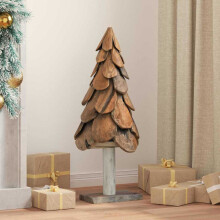 Berkfield Christmas Tree with Stand Brown 91 cm Solid teak wood