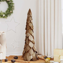 Berkfield Christmas Tree with Stand Brown 111 cm Solid teak wood