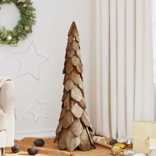 Berkfield Christmas Tree with Stand Brown 111 cm Solid teak wood