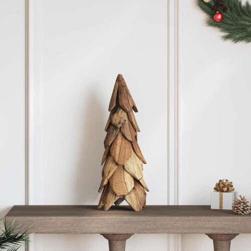 Berkfield Christmas Tree with Stand Brown 51 cm Solid teak wood