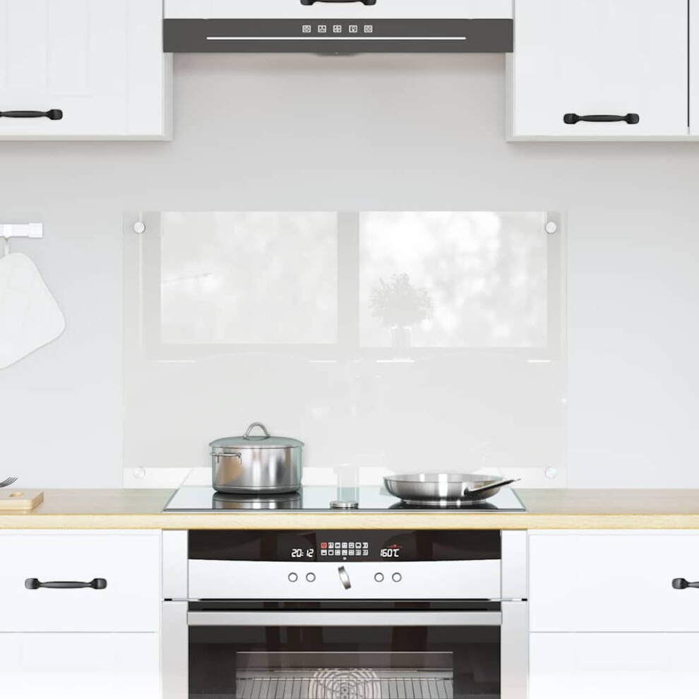 Berkfield Kitchen Backsplash Transparent 80 X 50 Cm Tempered Glass 5082251071430