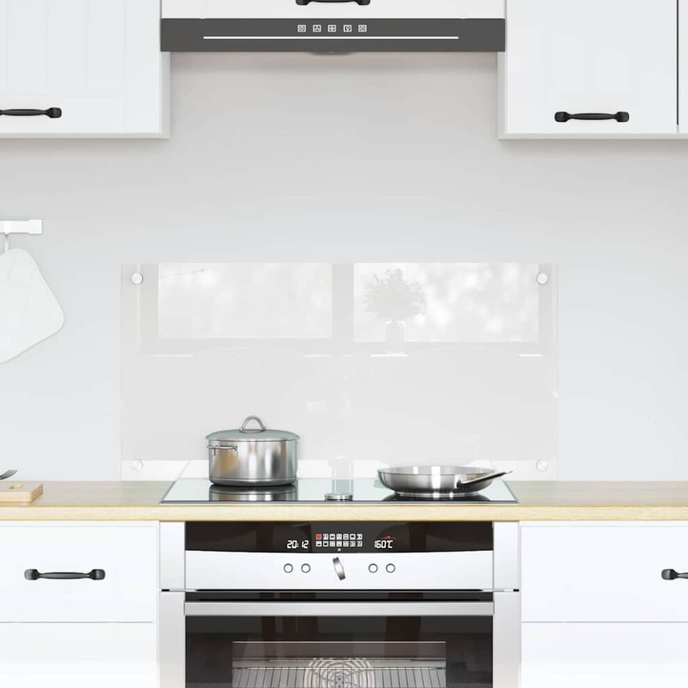 Berkfield Kitchen Backsplash Transparent 80 X 40 Cm Tempered Glass 9377070909337