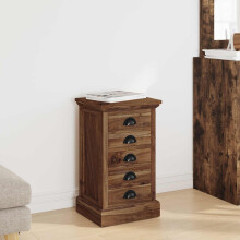 Berkfield Chest of Drawers Natural 35 x 30 x 60 cm Solid Teak Wood