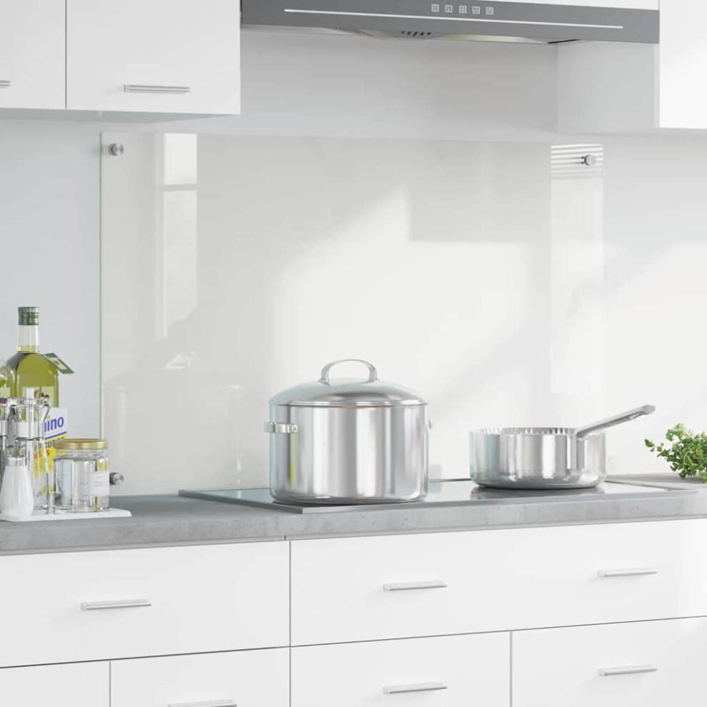 Berkfield Kitchen Backsplash Transparent 100 X 60 Cm Tempered Glass 3299599485580
