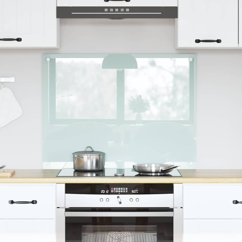 Berkfield Kitchen Backsplash Milk 80 X 60 Cm Tempered Glass 5314961124763
