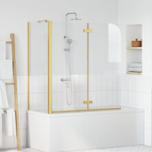 Berkfield Shower Enclosure Gold 120 x 68 x 130 cm ESG Glass and Aluminium