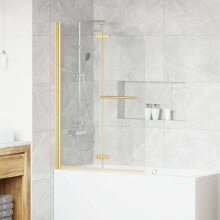 Berkfield Shower Enclosure Gold 95 x 140 cm ESG Glass and Aluminium