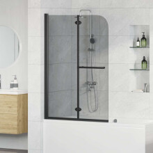 Berkfield Shower Enclosure Black 120 x 140 cm ESG Glass and Aluminium