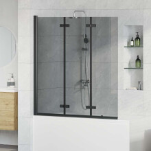 Berkfield Shower Enclosure Black 130 x 138 cm ESG Glass and Aluminium