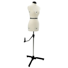 Berkfield Adjustable Dress Form Female Height Adjustable Cream S Velvet