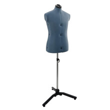 Berkfield Adjustable Dress Form Male Manual Blue 37.5-45.5 inch Fabric
