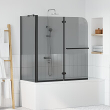 Berkfield Bi-Folding Shower Enclosure Dark Transparent 120 x 67 x 129 cm