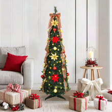Berkfield Artificial Christmas Tree with 100 LEDs Green 155 cm PVC