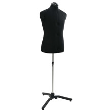 Berkfield Adjustable Dress Form Male Manual Black 37.5-45.5 inch Fabric