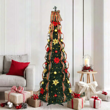 Berkfield Artificial Christmas Tree with 150 LEDs Green 185 cm PVC