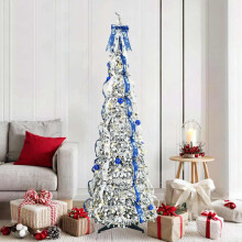 Berkfield Artificial Christmas Tree with 150 LEDs White 180 cm PVC