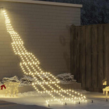 Berkfield LED Christmas Tree with Ground Spikes Warm White 511 cm Metal