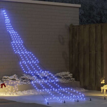 Berkfield LED Christmas Tree with Ground Spikes Blue 511 cm Metal