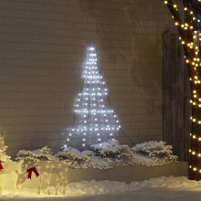 Berkfield LED Christmas Tree with Ground Spikes Cool White 182 cm Metal