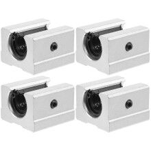 4Pièces Bloc Linéaire Aluminium Antirouille Glissière Précise Argent