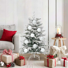 Berkfield Christmas Bauble Set XL 15 pcs White Plastic