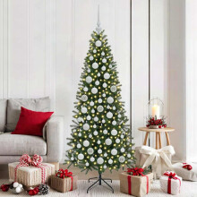 Berkfield Christmas Bauble Set with 300 LEDs 120 pcs White Plastic